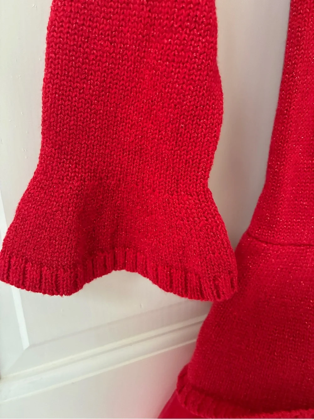 Bonnie Jean Red Knit Peplum Party Dress with Tulle Skirt 6X NWT